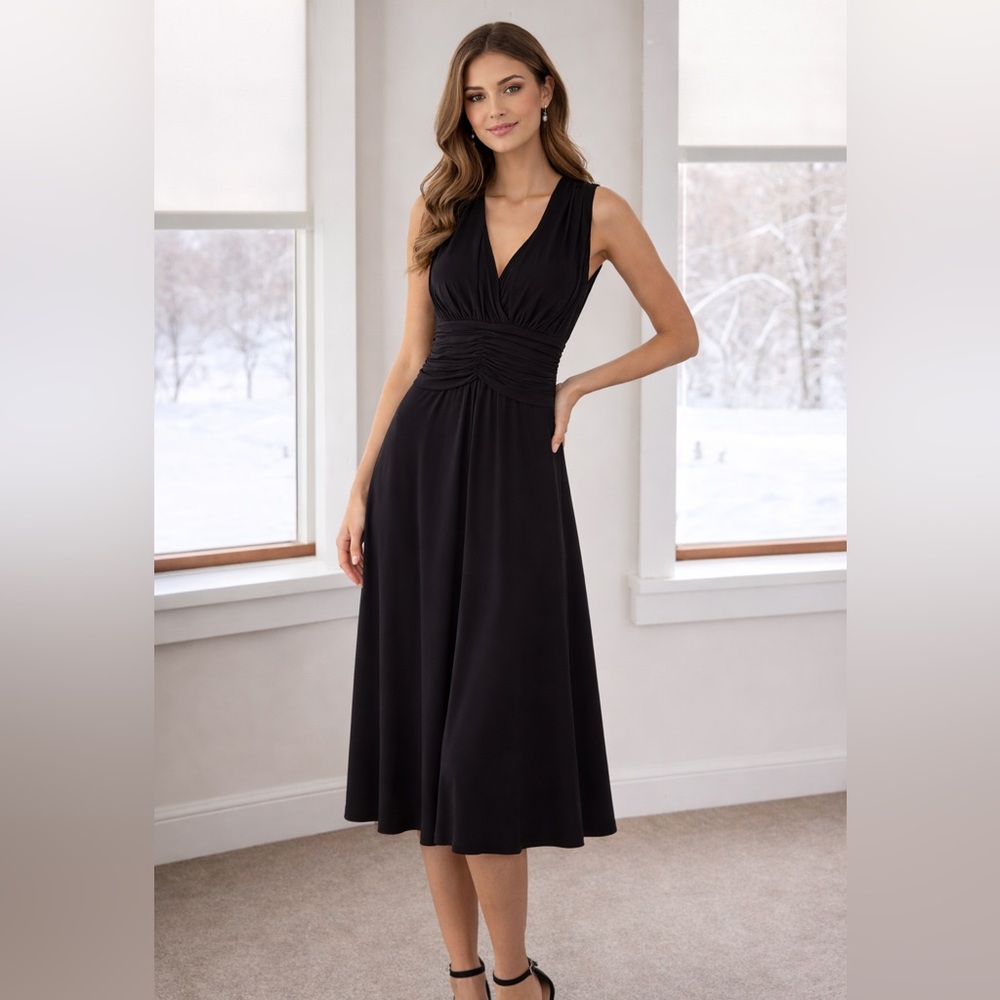 Jones Wear Little Black Midi Dress